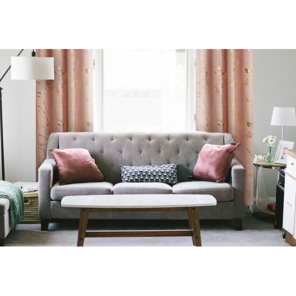 Zasłona z kółkami ENDLESS CHIC 140x270 różowa
